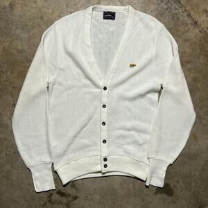 Vintage 80s Jack Nicklaus Puritan White Acrylic Cardigan